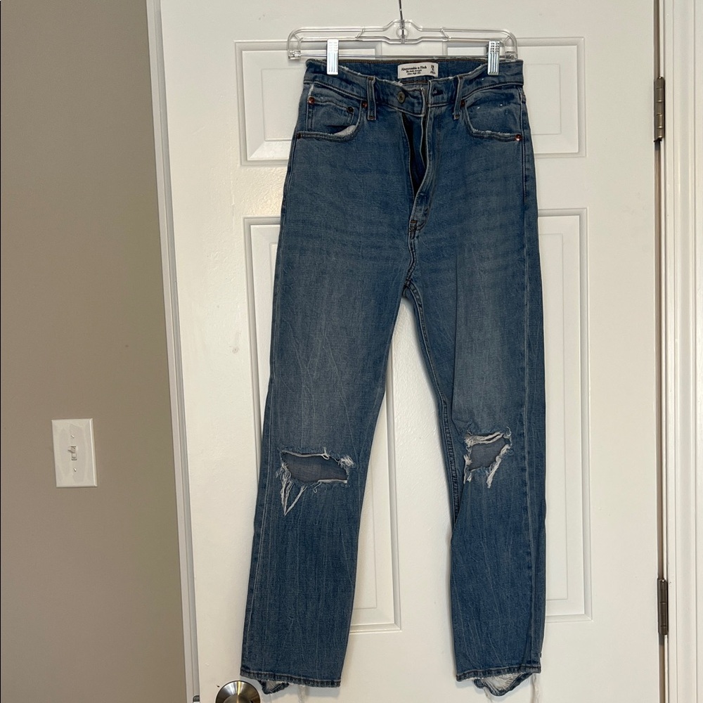 Abercrombie & Fitch Women's Blue Straight Leg Jeans